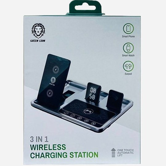 Green lion 4 in 1 wireless charging station شارژر بی سیم گرین - فروشگاه اپل پلاس
