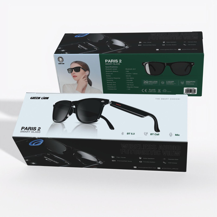 عینک هوشمند پاریس گرین لاین ورژن 2 GREEN LION PARIS SMART AUDIO GLASS - فروشگاه اپل پلاس