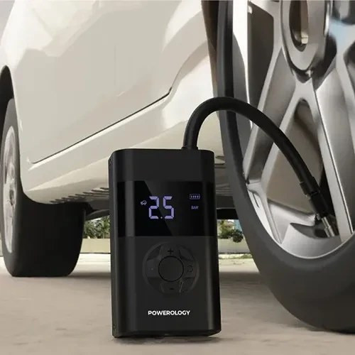 کمپرسور باد و پاوربانک 4000 پاورولوژی Powerology PP055 Air Compressor PPBCHA55 همراه با چراغ قوه - فروشگاه اپل پلاس