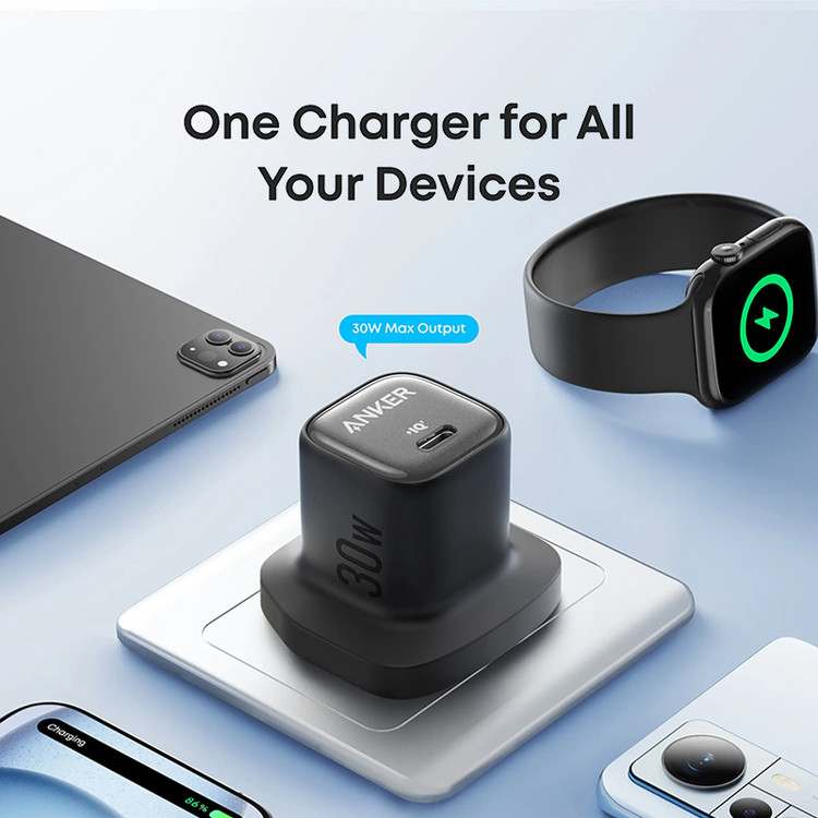 شارژر دیواری انکر Anker Zolo Charger مدل A2698 تک پورت 30 وات (USB-C)