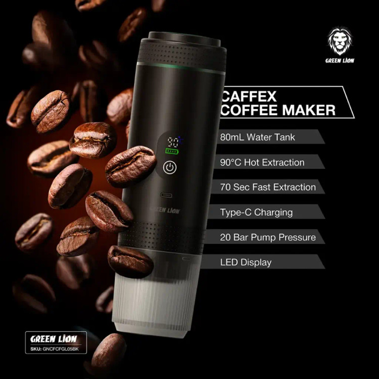 اسپرسوساز قابل حمل گرین لاین مدل CAFFEX Coffee Maker GNCFCFGL05 - فروشگاه اپل پلاس