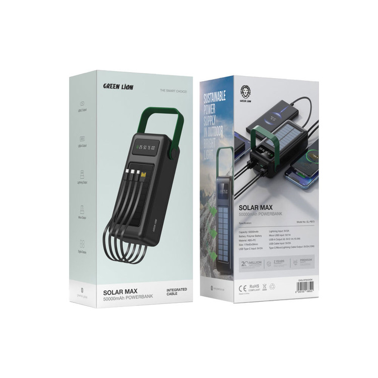 پاوربانک خورشیدی گرین مدل Solar Max ظرفیت ۵۰ هزار میلی آمپر - فروشگاه اپل پلاس