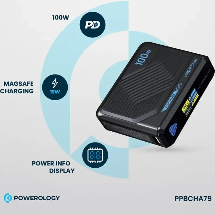 پاوربانک پاورولوژی مدل Ultra Mini PPBCHA79 ظرفیت 20000 میلی آمپر ساعت - فروشگاه اپل پلاس