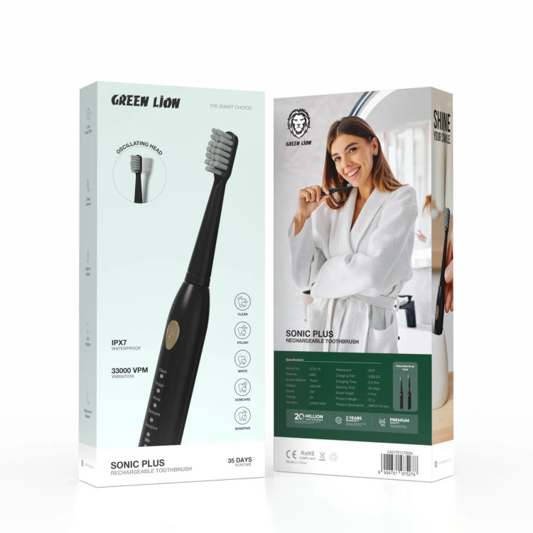 مسواک برقی قابل شارژ سونیک پلاس گرین لاین Sonic Plus Rechargeable Toothbrush - فروشگاه اپل پلاس