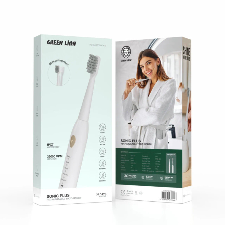 مسواک برقی قابل شارژ سونیک پلاس گرین لاین Sonic Plus Rechargeable Toothbrush - فروشگاه اپل پلاس