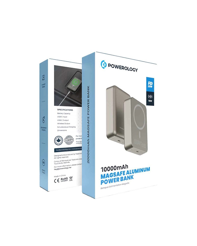 پاوربانک وایرلس 10000 میلی آمپر پاورولوژی Powerology 10000 mAh Magsafe Powerbank PPBCHA34