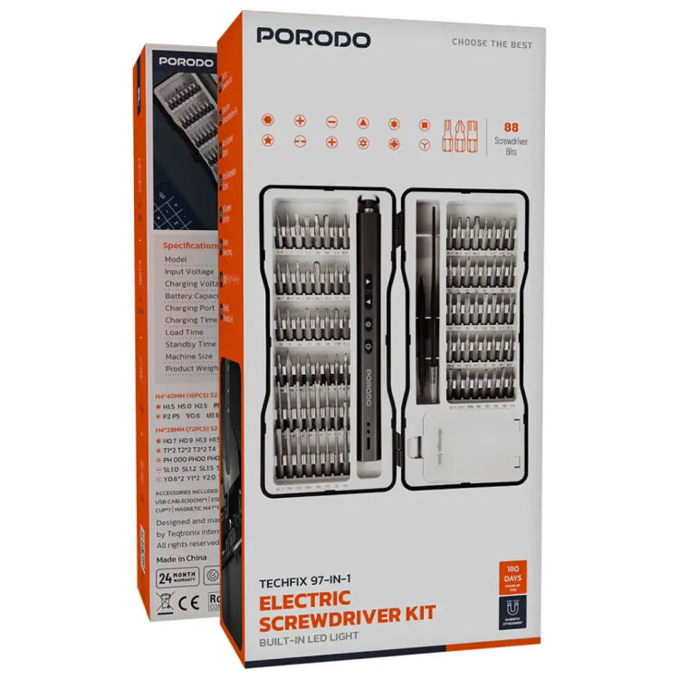 پیچ گوشتی شارژی پرودو مدل PDGTE970BK با ۹۷ سری - فروشگاه اپل پلاس