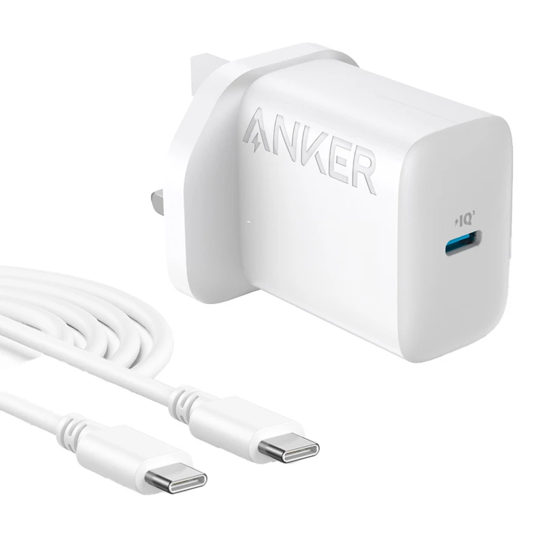 شارژر دیواری انکر ظرفیت ۲۰ وات با کابل USB-C
