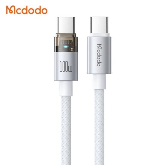کابل تبدیل فست شارژ Mcdodo CA-5580 Type-C to Type-C LED 5A PD 100w 1.2m - فروشگاه اپل پلاس