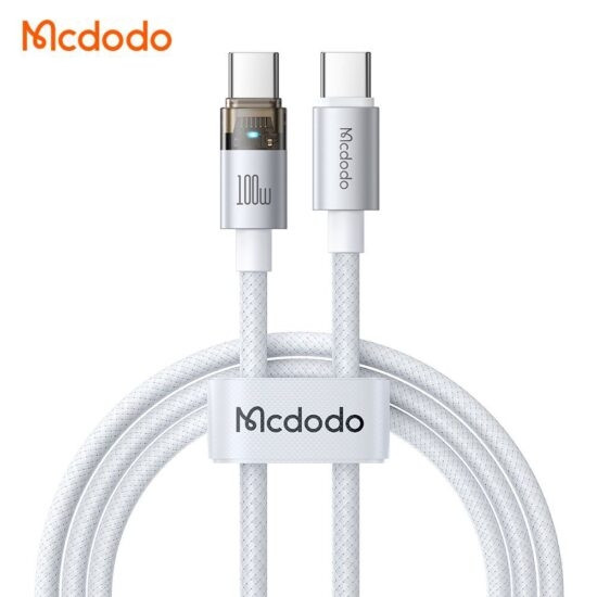 کابل تبدیل فست شارژ Mcdodo CA-5580 Type-C to Type-C LED 5A PD 100w 1.2m - فروشگاه اپل پلاس