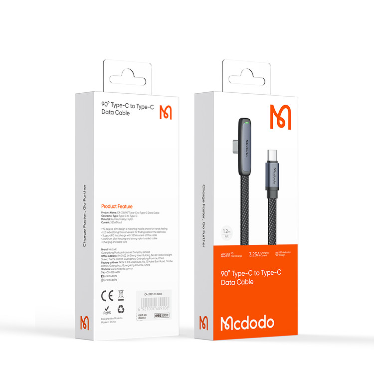 کابل تایپ سی 65 واتی مک دودو مدل Mcdodo CA-3360 طول 1.2متر - فروشگاه اپل پلاس