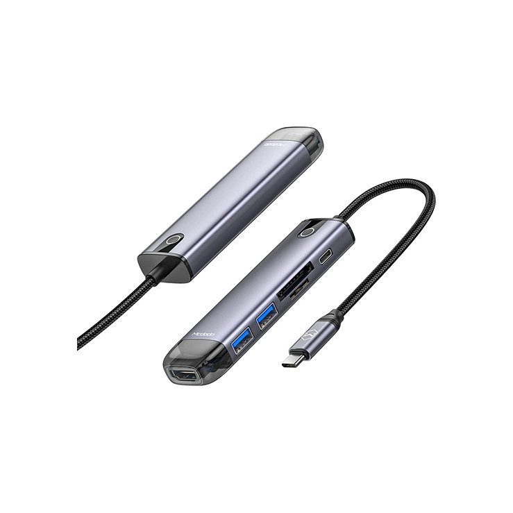 هاب شارژر تایپ سی 6 پورت مک دودو Mcdodo HU-7740 6 in 1 USB-C HUB - فروشگاه اپل پلاس