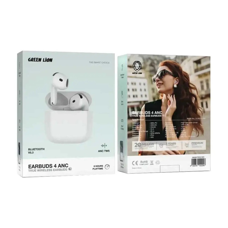 هدفون بلوتوثی گرین GREEN LION EARBUDS 4 ANC - فروشگاه اپل پلاس