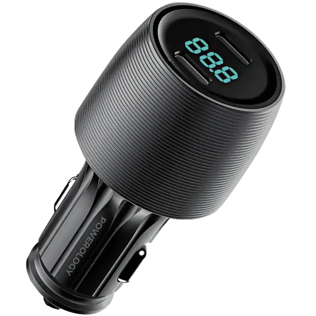 شارژر فندکی پاورولوژی Powerology Velox 66W Dual-Port Car Charger PCCSR021 - فروشگاه اپل پلاس