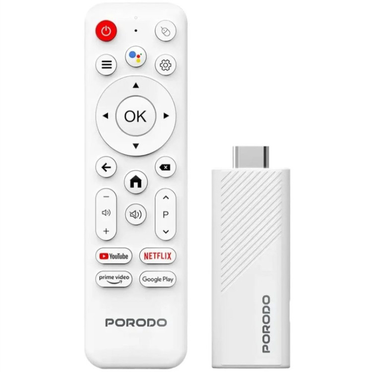 اندروید باکس هوشمند پرودو مدلSmart Streaming TV Stick 4K با دستیار صوتی گوگل PDH313WH - فروشگاه اپل پلاس