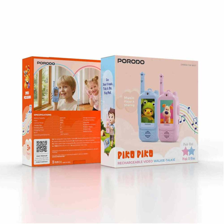 واکی تاکی تصویری شارژی Porodo Piko Rechargeable Video Walkie Talkie